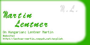 martin lentner business card